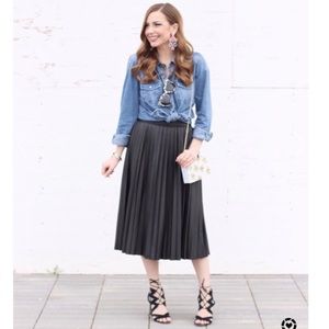 ZARA Faux Leather Black Skirt